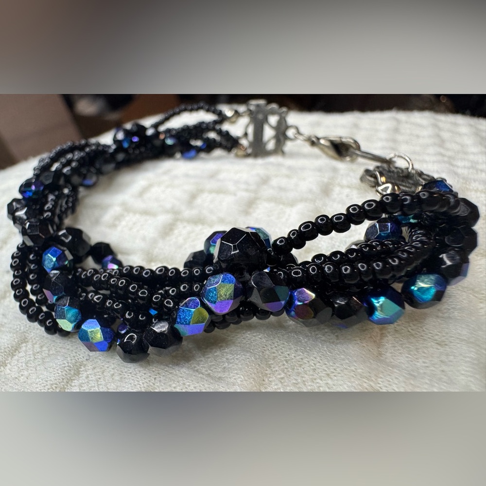 Robert Rose Black and Blue Beaded Bracelet